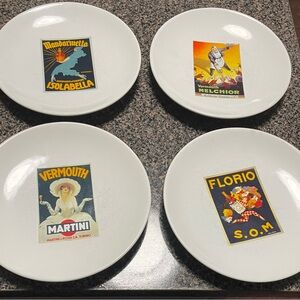 Vintage Italian Vermouth Plates Set